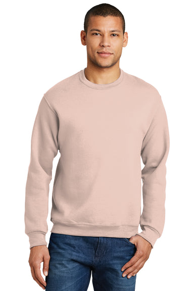 Jerzees Mens NuBlend Fleece Crewneck Sweatshirt Blush Pink Front