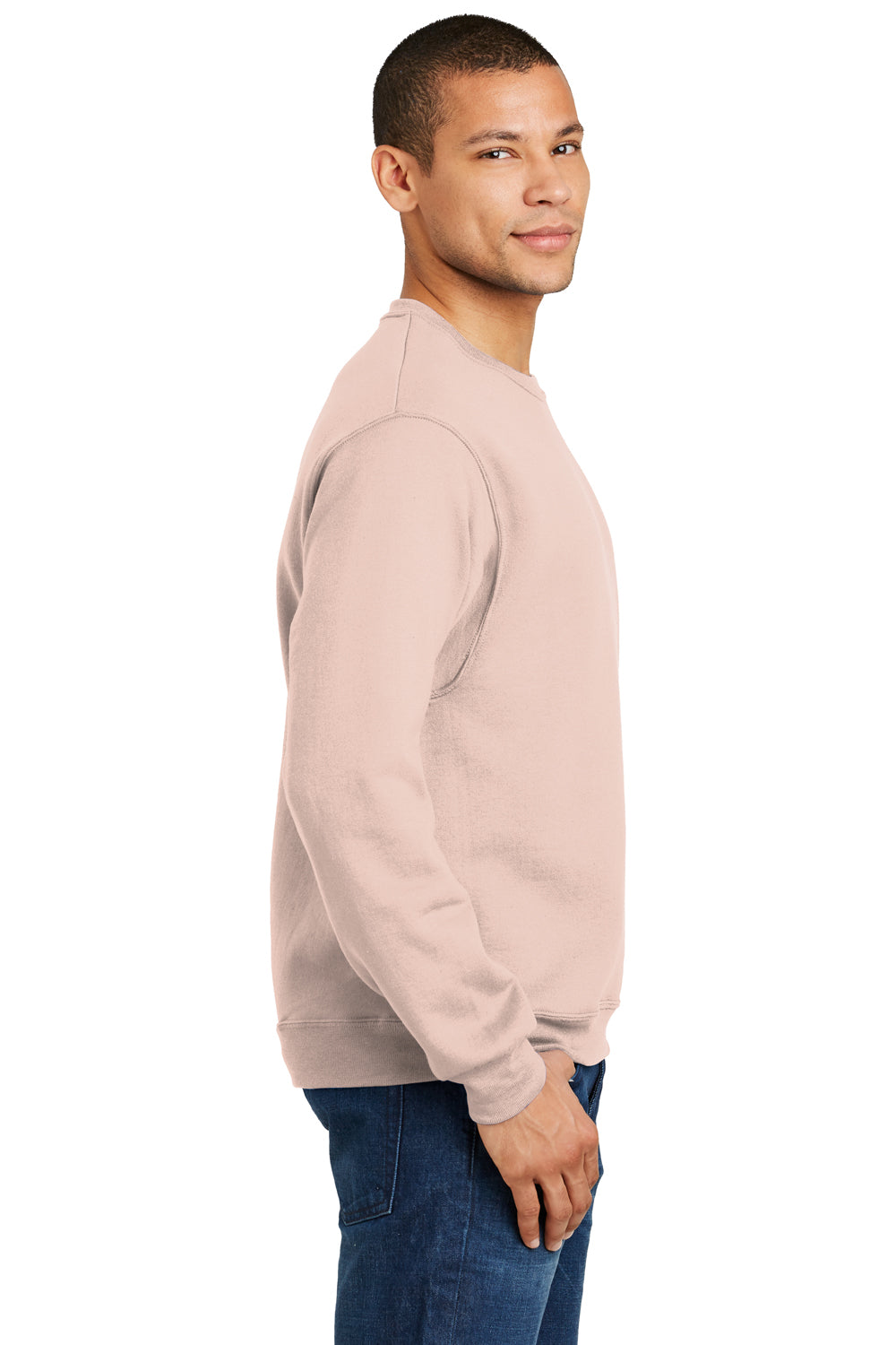 Jerzees Mens NuBlend Fleece Crewneck Sweatshirt Blush Pink Side