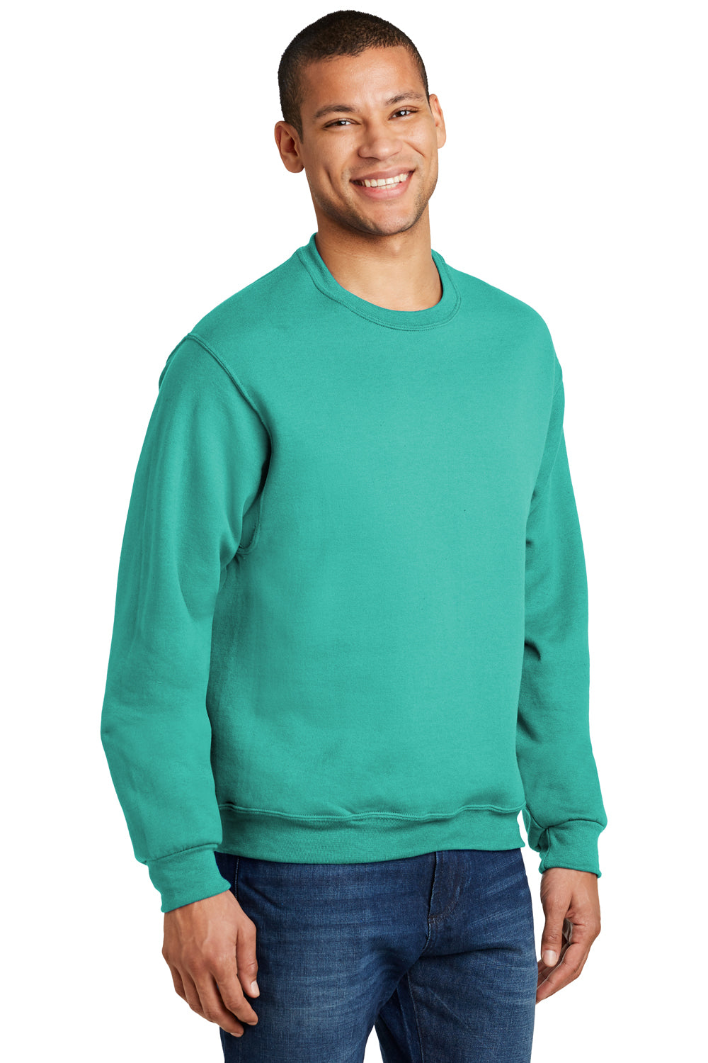 Jerzees 562M/562/562MR Mens NuBlend Fleece Crewneck Sweatshirt Cool Mint 3Q
