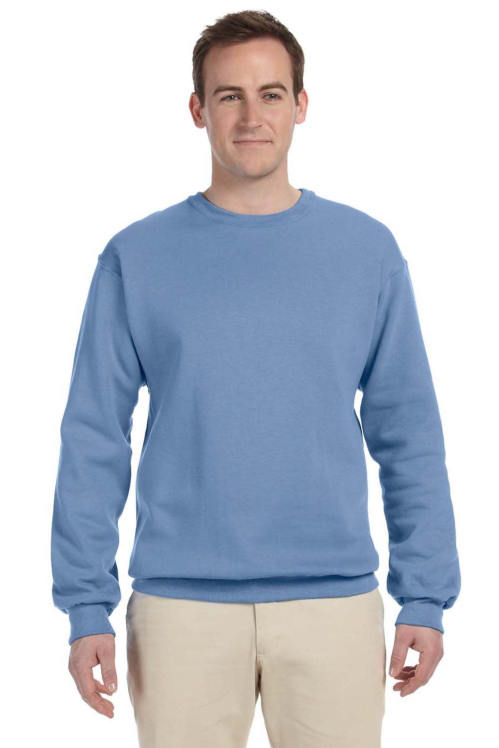 Jerzees 562 Mens NuBlend Fleece Crewneck Sweatshirt Light Blue Front