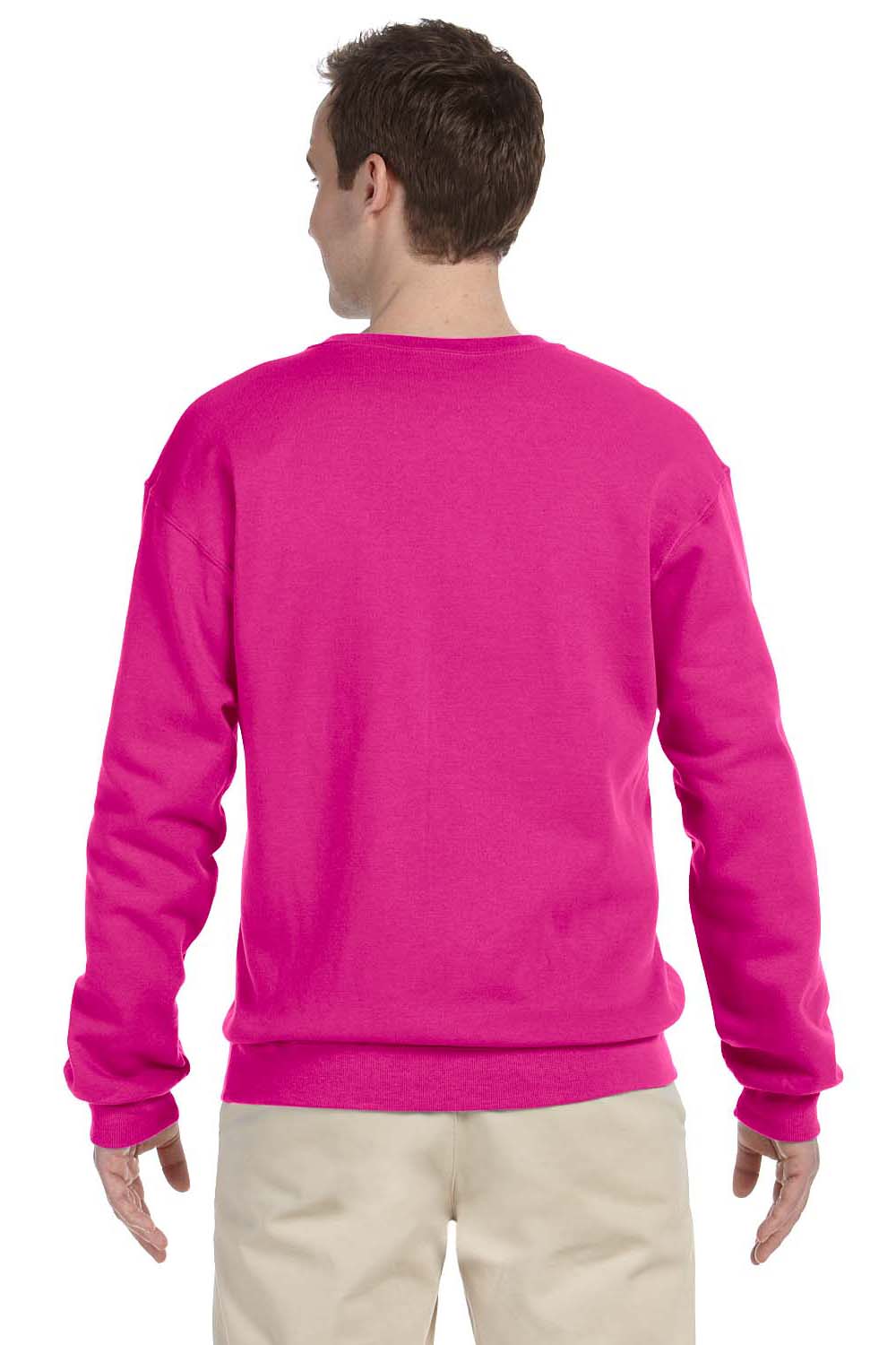 Jerzees 562 Mens NuBlend Fleece Crewneck Sweatshirt Cyber Pink Back