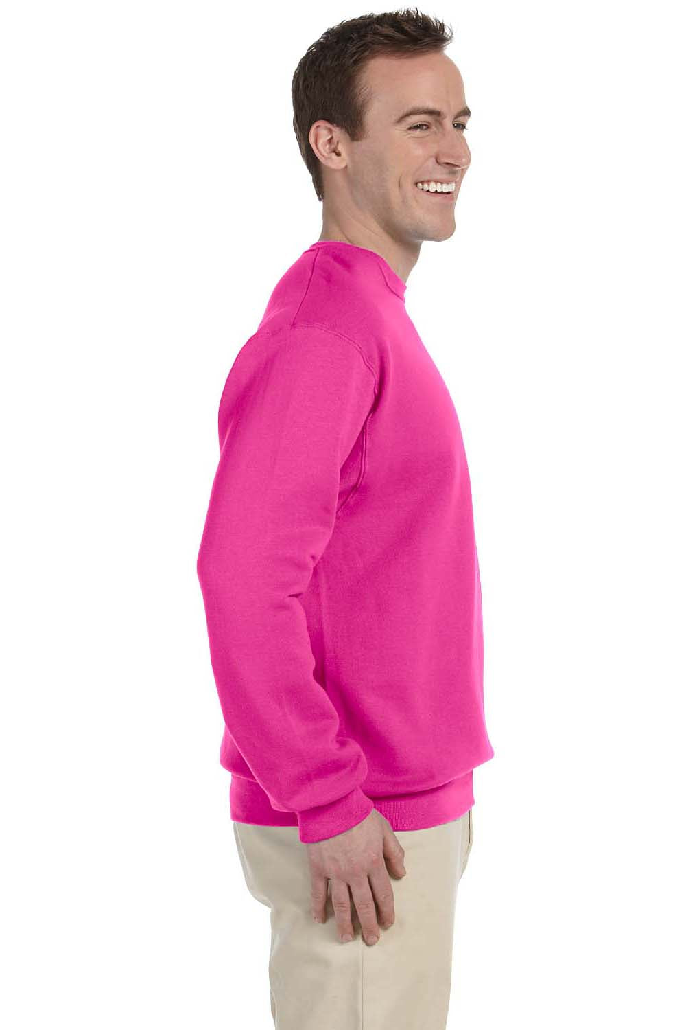 Jerzees 562 Mens NuBlend Fleece Crewneck Sweatshirt Cyber Pink Side