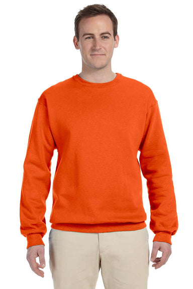 Jerzees 562 Mens NuBlend Fleece Crewneck Sweatshirt Safety Orange Front