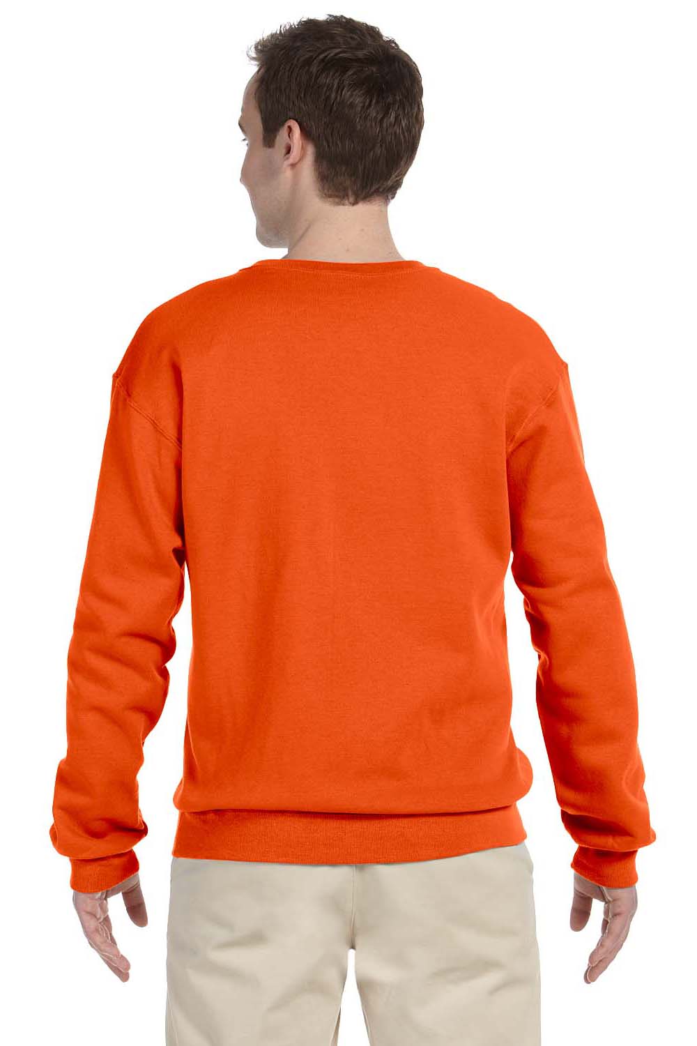 Jerzees 562 Mens NuBlend Fleece Crewneck Sweatshirt Safety Orange Back