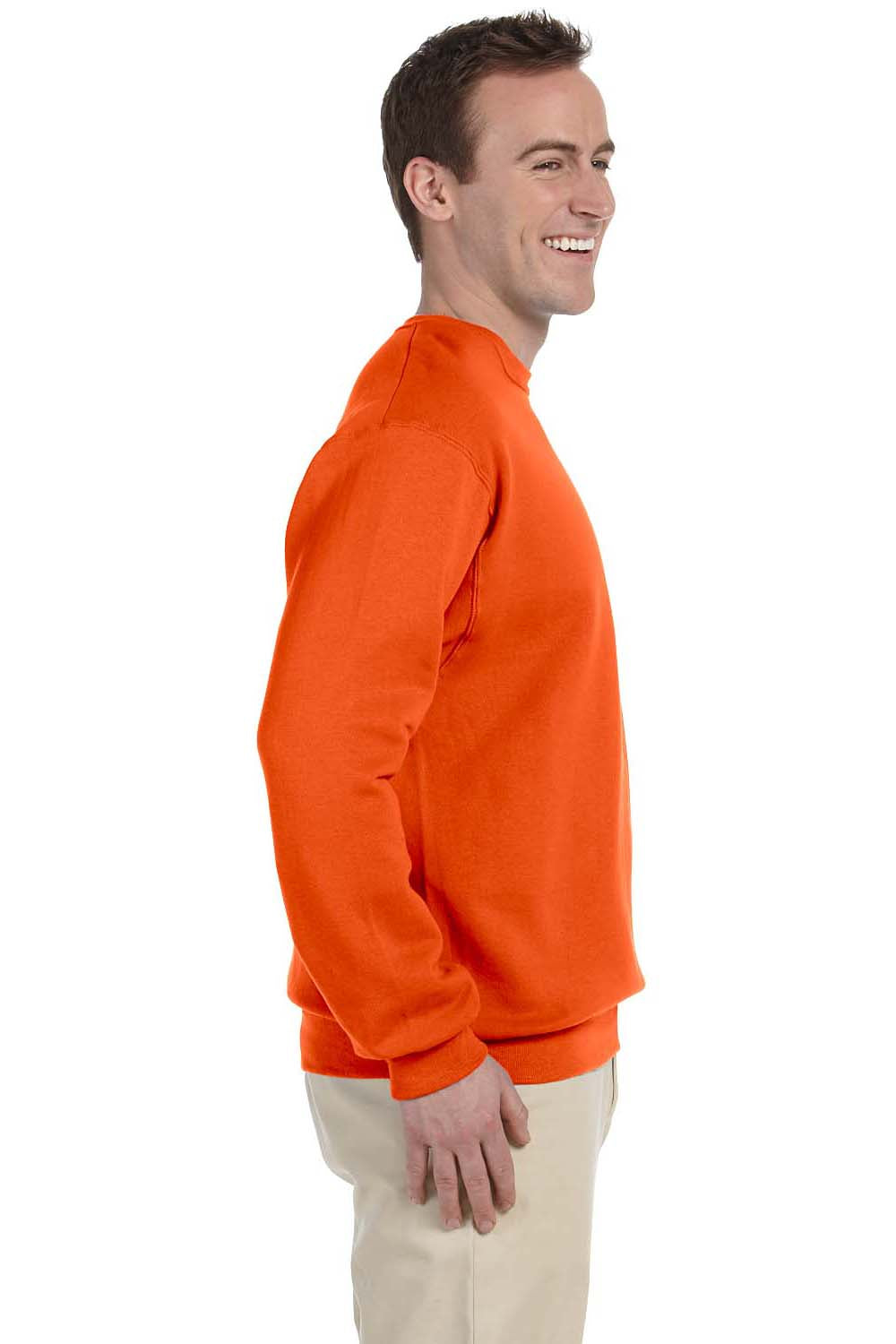 Jerzees 562 Mens NuBlend Fleece Crewneck Sweatshirt Safety Orange Side