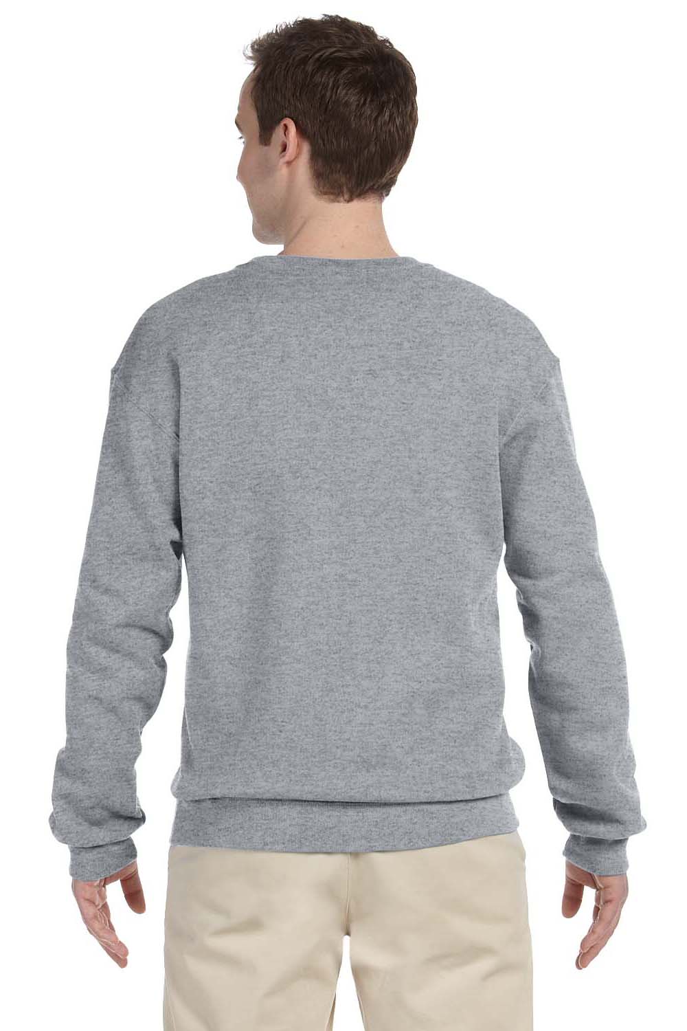 Jerzees 562 Mens NuBlend Fleece Crewneck Sweatshirt Oxford Grey Back