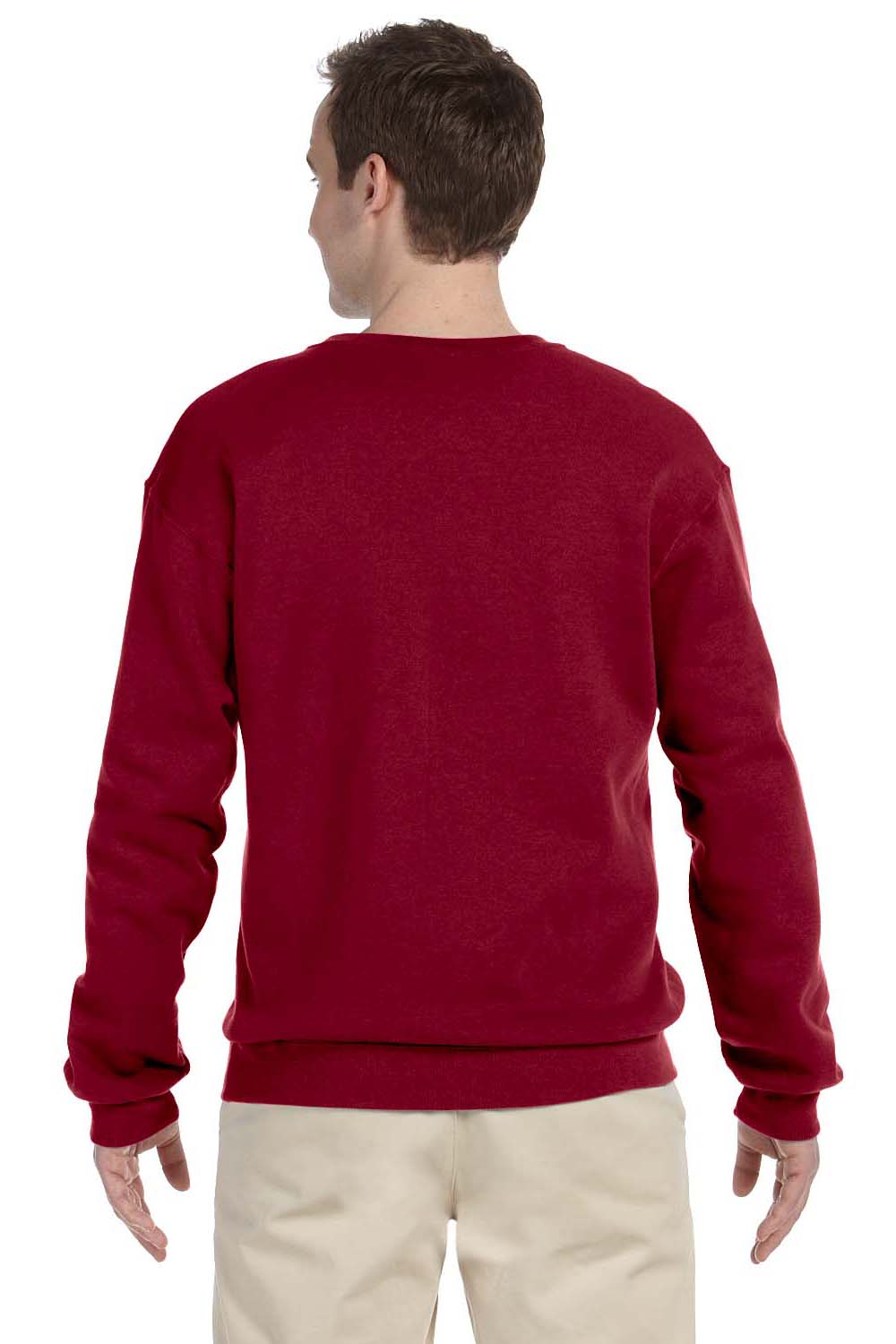 Jerzees 562 Mens NuBlend Fleece Crewneck Sweatshirt Cardinal Red Back