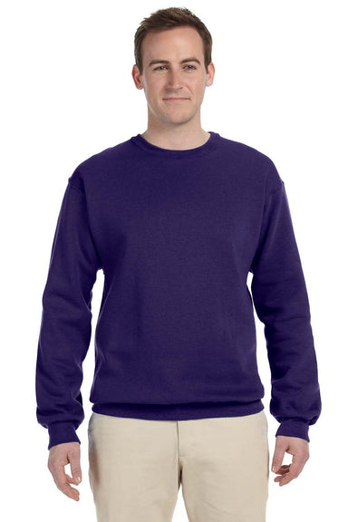 Jerzees 562 Mens NuBlend Fleece Crewneck Sweatshirt Purple Front