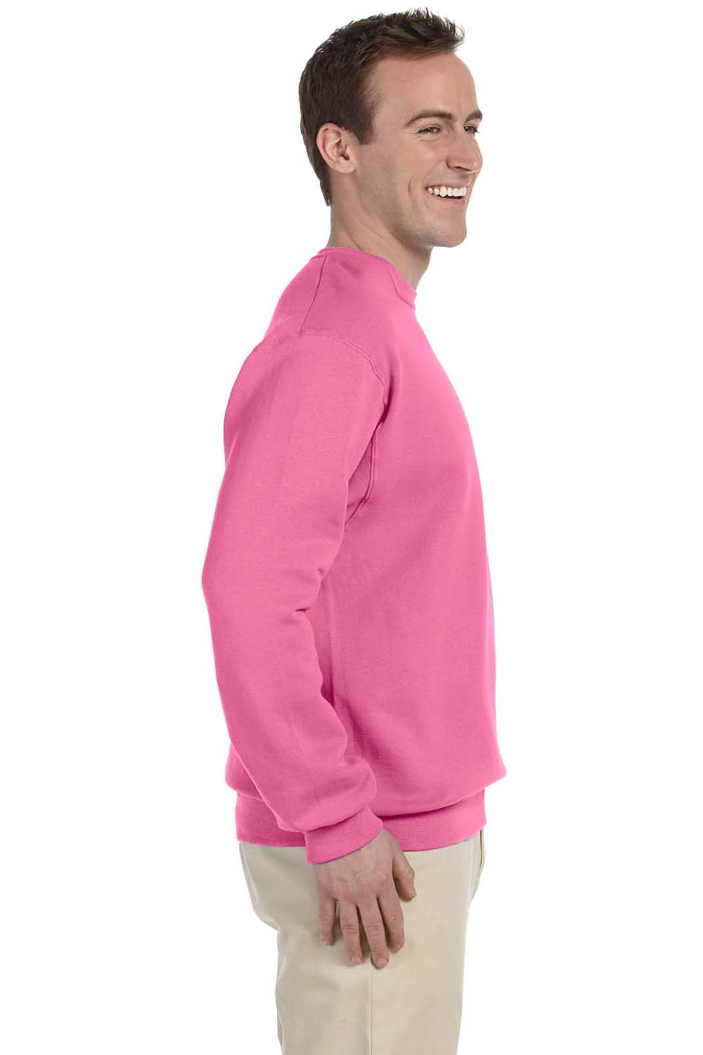 Jerzees 562 Mens NuBlend Fleece Crewneck Sweatshirt Neon Pink Side