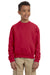 Jerzees 562B Youth NuBlend Fleece Crewneck Sweatshirt Red Front