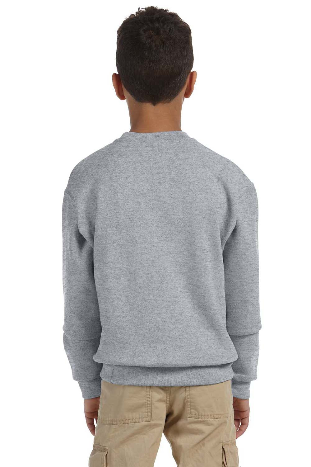 Jerzees 562B Youth NuBlend Fleece Crewneck Sweatshirt Oxford Grey Back