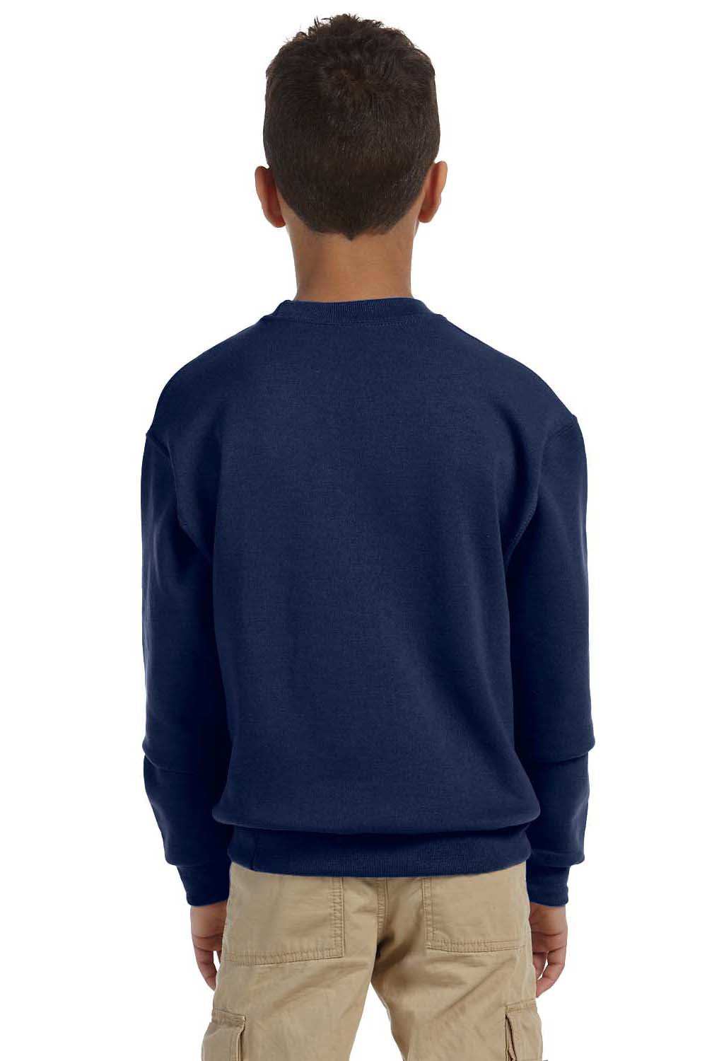 Jerzees 562B Youth NuBlend Fleece Crewneck Sweatshirt Navy Blue Back