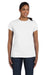Hanes 5680 Womens ComfortSoft Short Sleeve Crewneck T-Shirt White Front