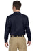 Dickies 574 Mens Moisture Wicking Long Sleeve Button Down Shirt w/ Double Pockets Navy Blue Back