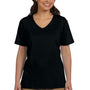 Hanes Womens ComfortSoft Short Sleeve V-Neck T-Shirt - Black - Closeout