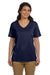 Hanes 5780 Womens ComfortSoft Short Sleeve V-Neck T-Shirt Navy Blue Front