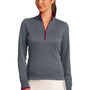 Nike Womens Dri-Fit Moisture Wicking 1/4 Zip Sweatshirt - Dark Grey/Fuchsia Pink - Closeout