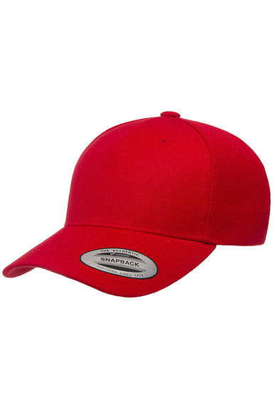 Yupoong 5789M Mens Premium Snapback Hat Red Front