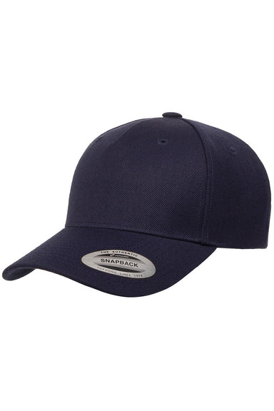 Yupoong 5789M Mens Premium Snapback Hat Navy Blue Front