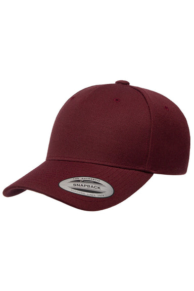 Yupoong 5789M Mens Premium Snapback Hat Maroon Front