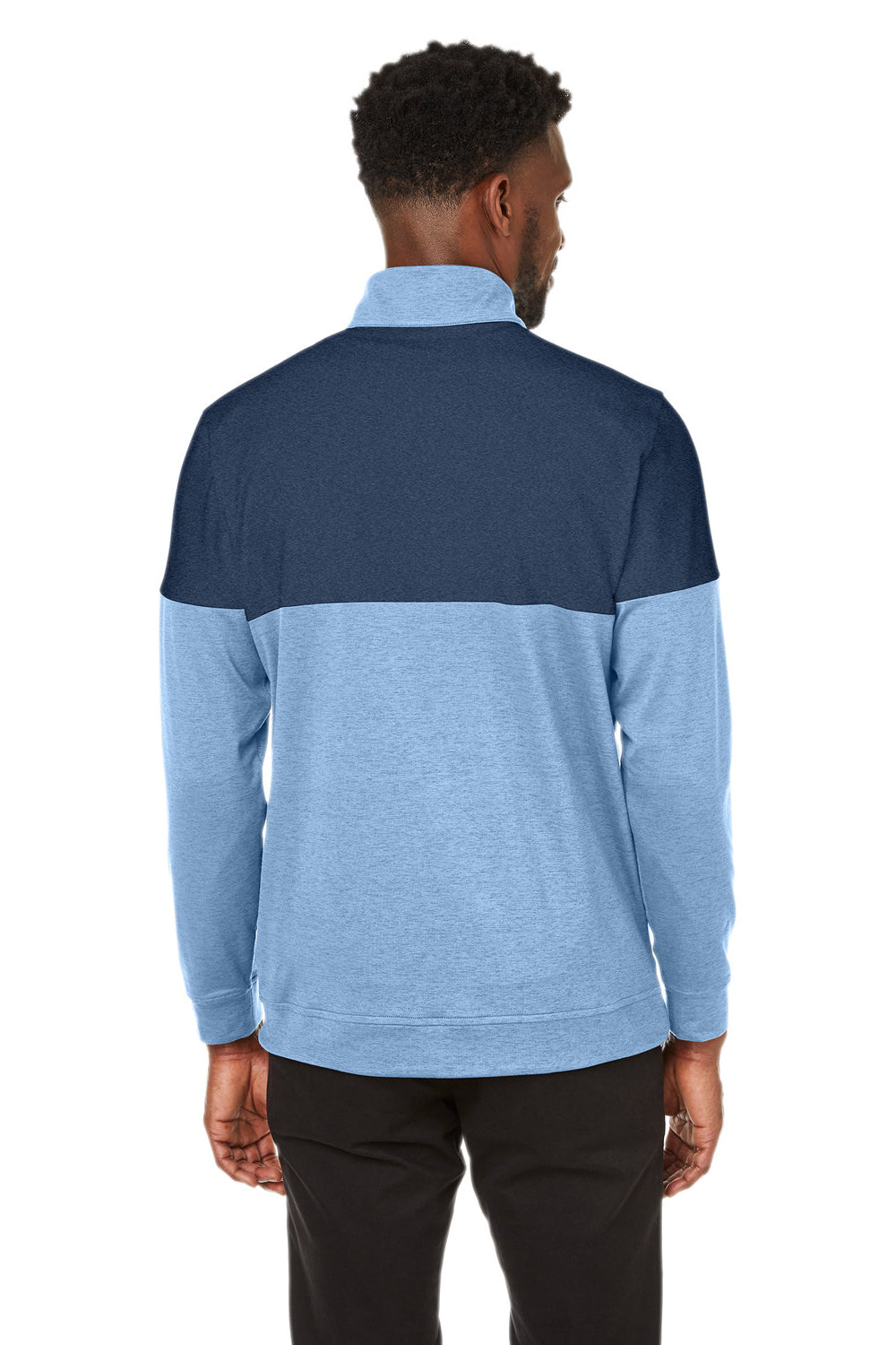 Puma 595803 Mens Cloudspun Warm Up 1/4 Zip Sweatshirt Bell Blue/Dark Denim Blue Back