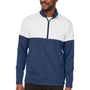 Puma Mens Cloudspun Moisture Wicking Warm Up 1/4 Zip Sweatshirt - Peacoat Blue/White