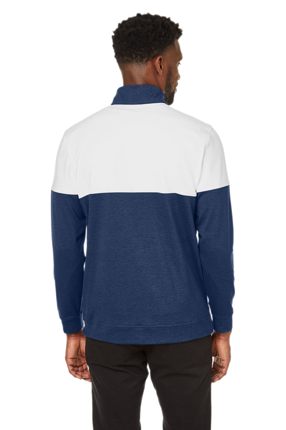 Puma 595803 Mens Cloudspun Warm Up 1/4 Zip Sweatshirt Peacoat Blue/White Back