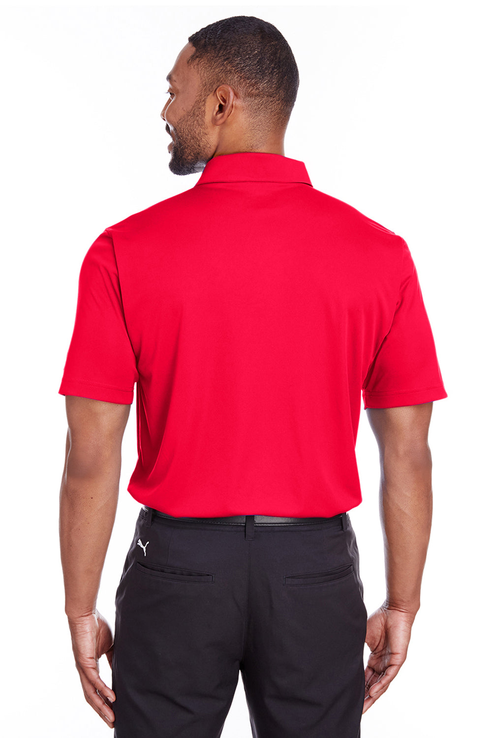 Puma 596799 Mens Icon Performance Moisture Wicking Short Sleeve Polo Shirt Red Back