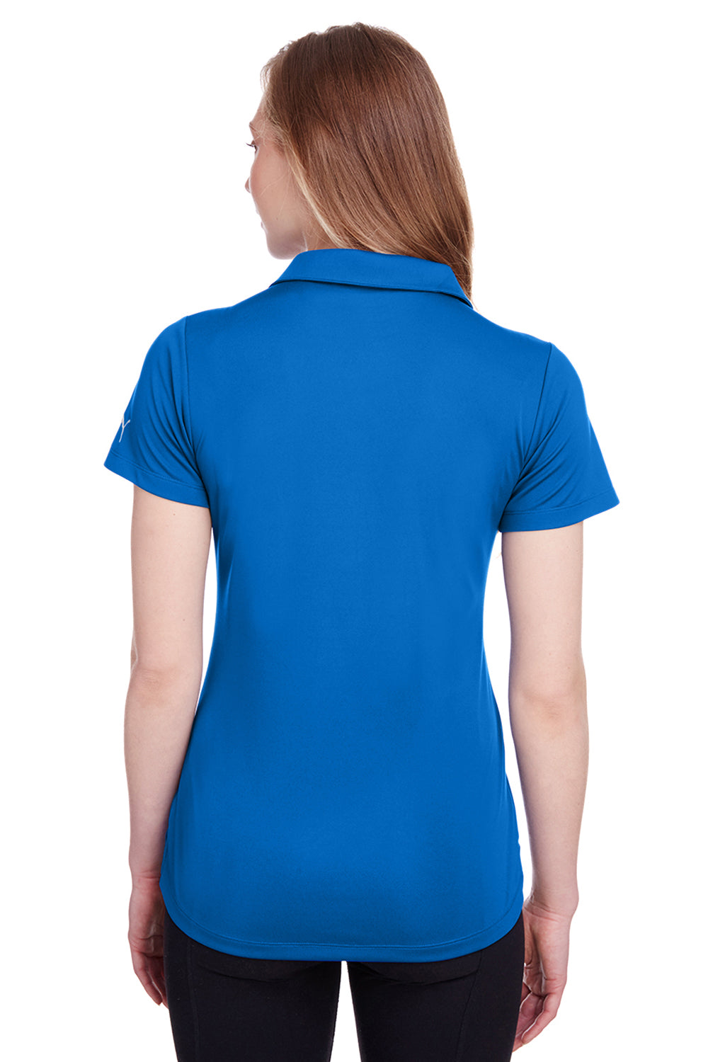 Puma 596800 Womens Icon Performance Moisture Wicking Short Sleeve Polo Shirt Royal Blue Back