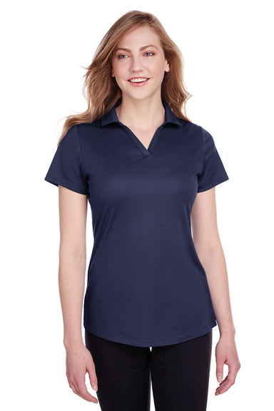 Puma 596800 Womens Icon Performance Moisture Wicking Short Sleeve Polo Shirt Navy Blue Front