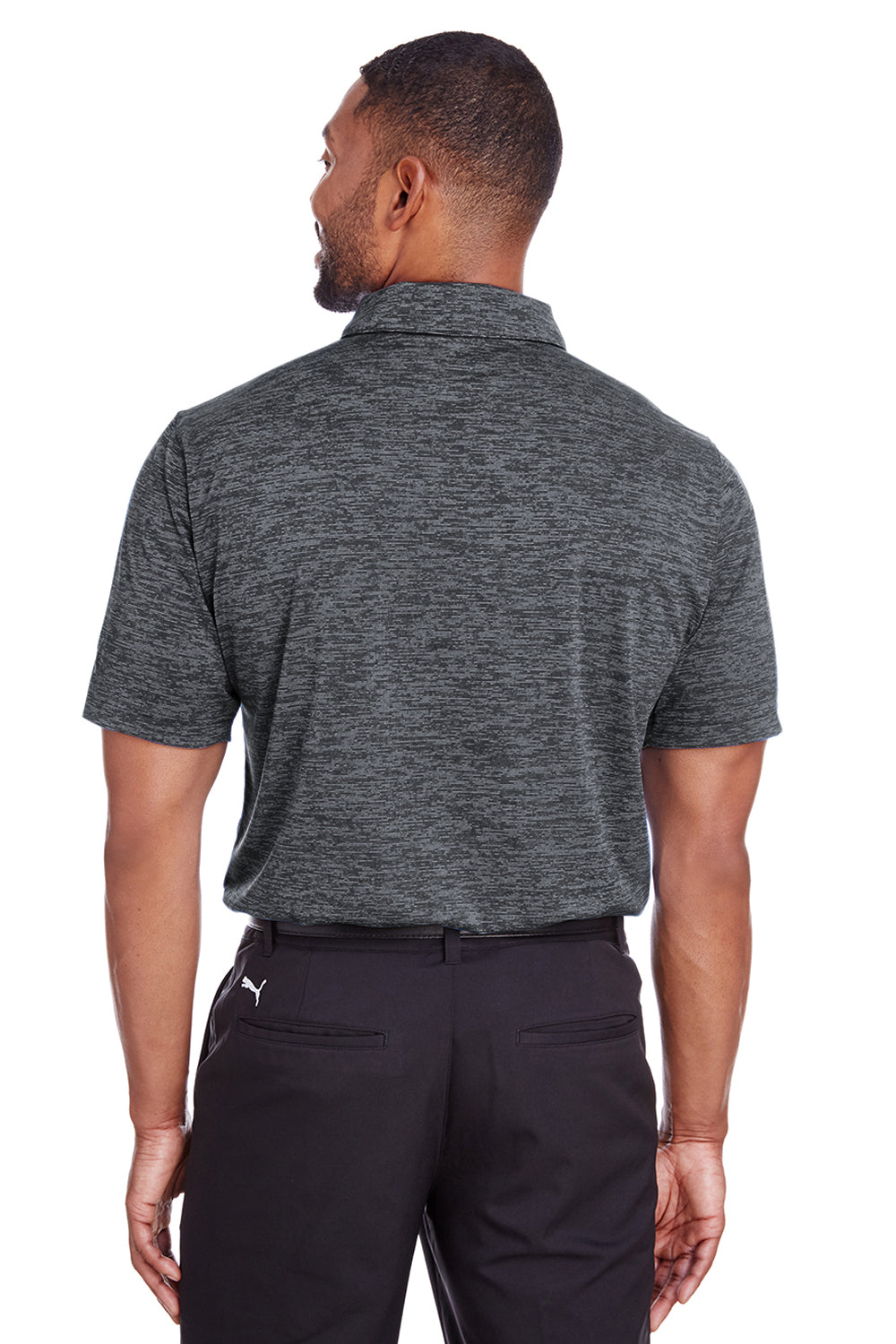 Puma 596801 Mens Icon Performance Moisture Wicking Short Sleeve Polo Shirt Black Back