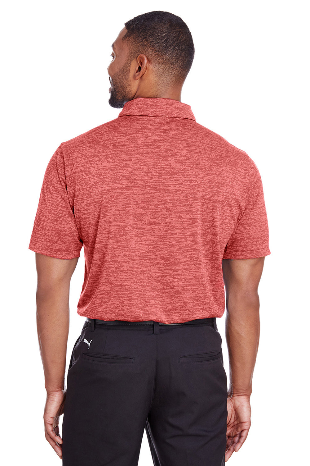 Puma 596801 Mens Icon Performance Moisture Wicking Short Sleeve Polo Shirt Red Back