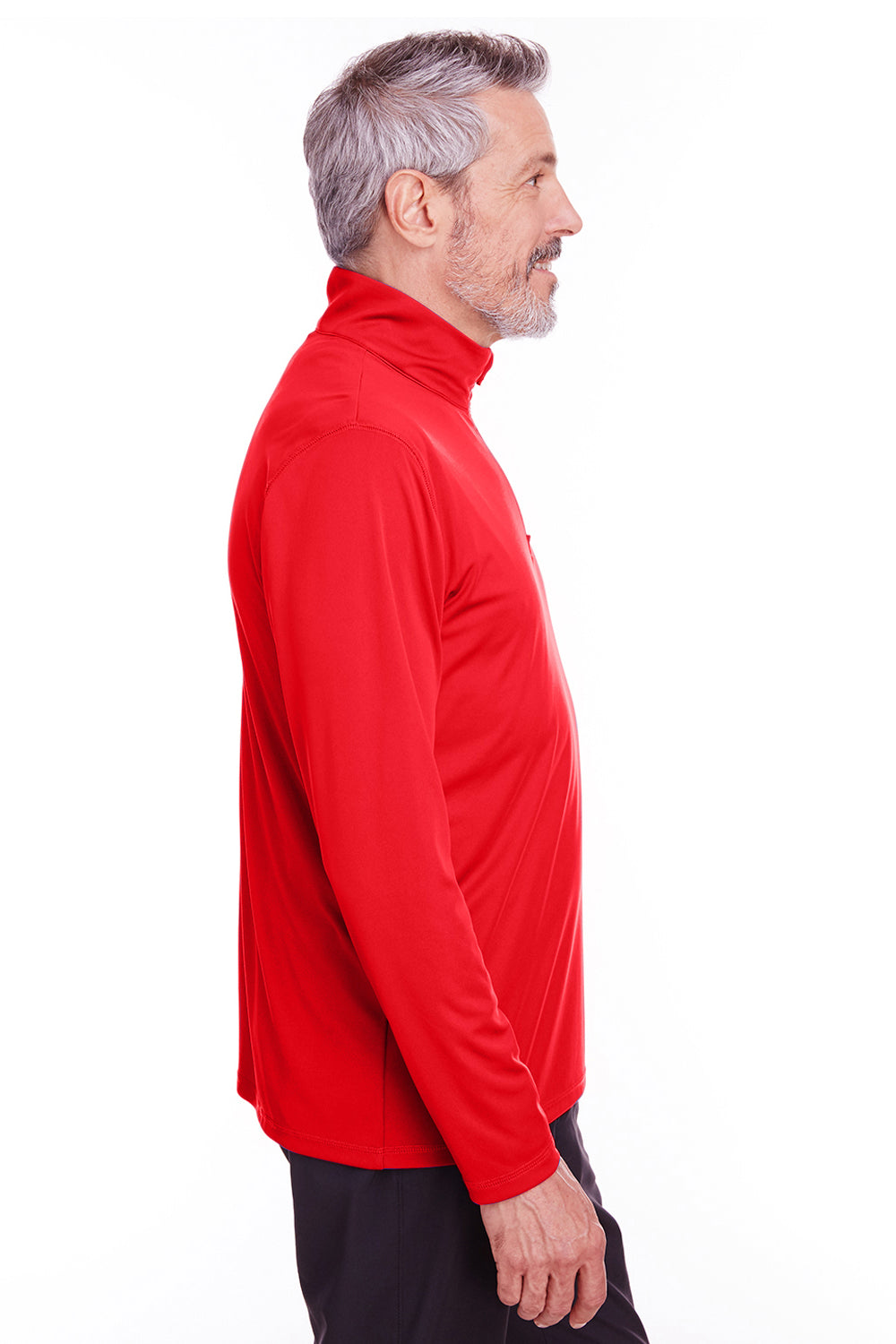 Puma 596807 Mens Icon Performance Moisture Wicking 1/4 Zip Sweatshirt Red Side