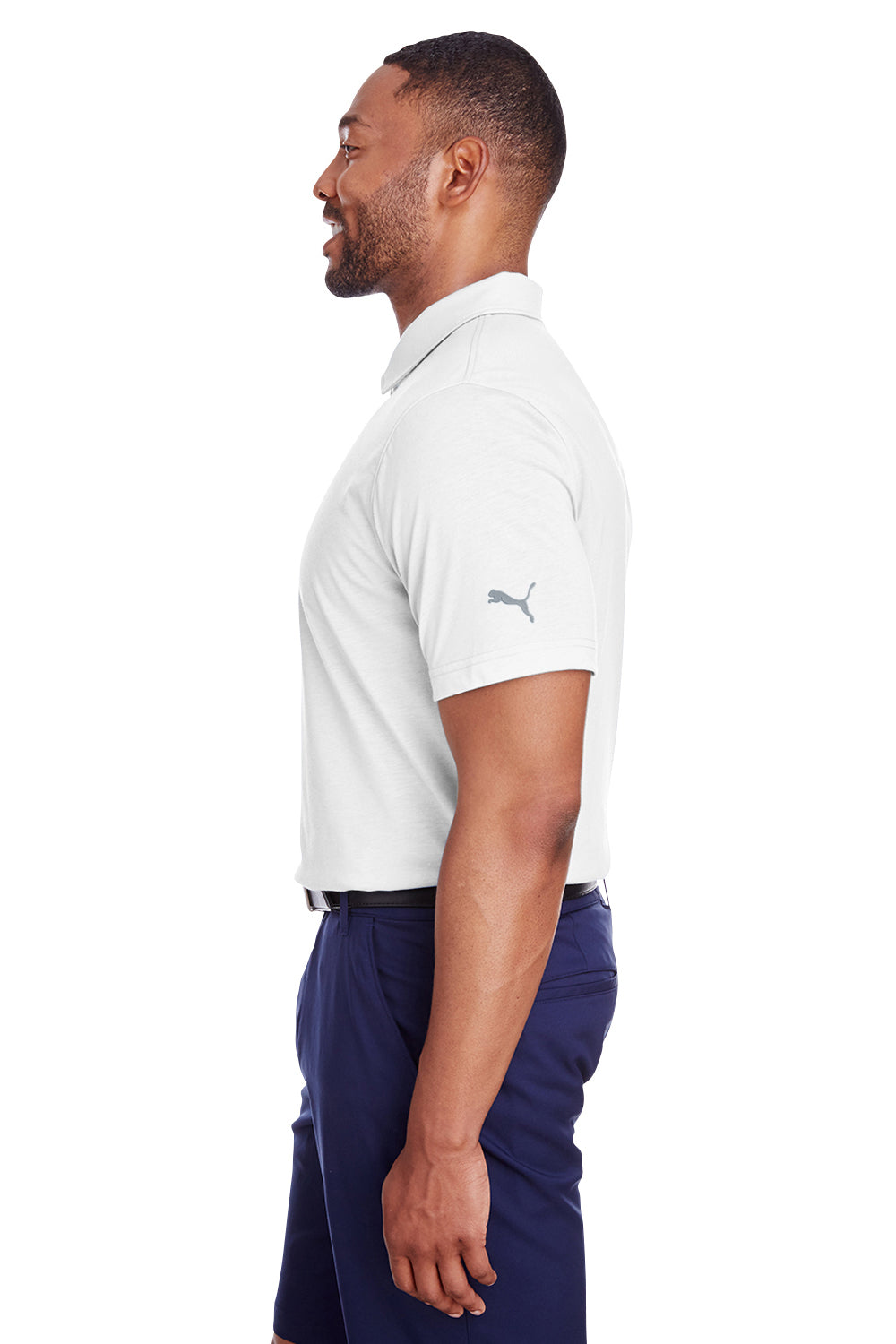 Puma 596920 Mens Fusion Performance Moisture Wicking Short Sleeve Polo Shirt White Side