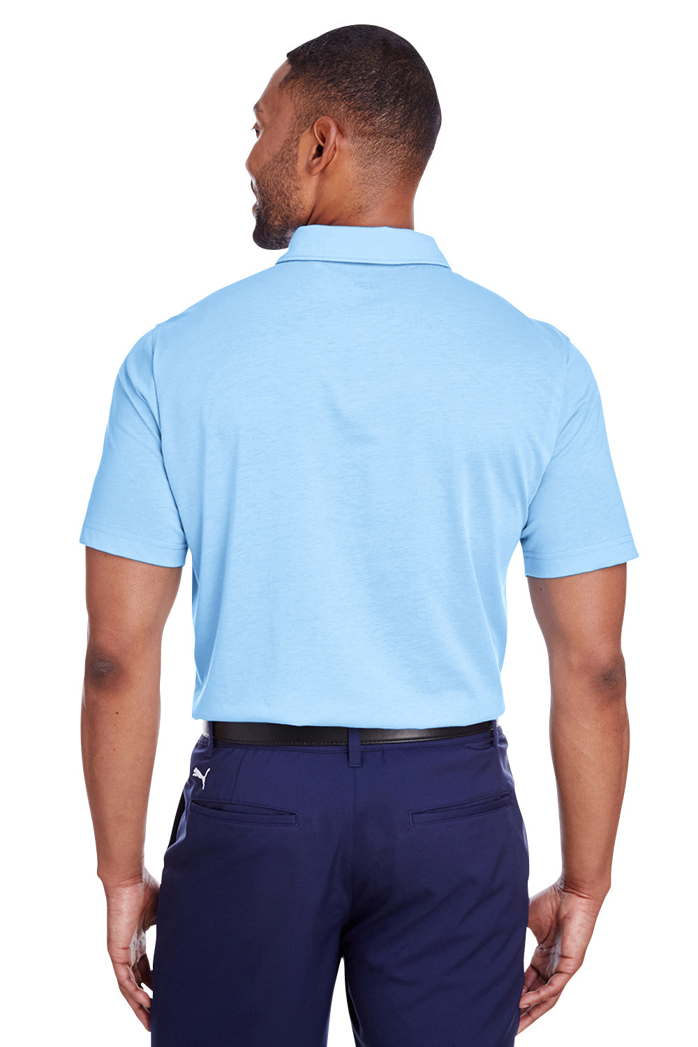 Puma 596920 Mens Fusion Performance Moisture Wicking Short Sleeve Polo Shirt Columbia Blue Back
