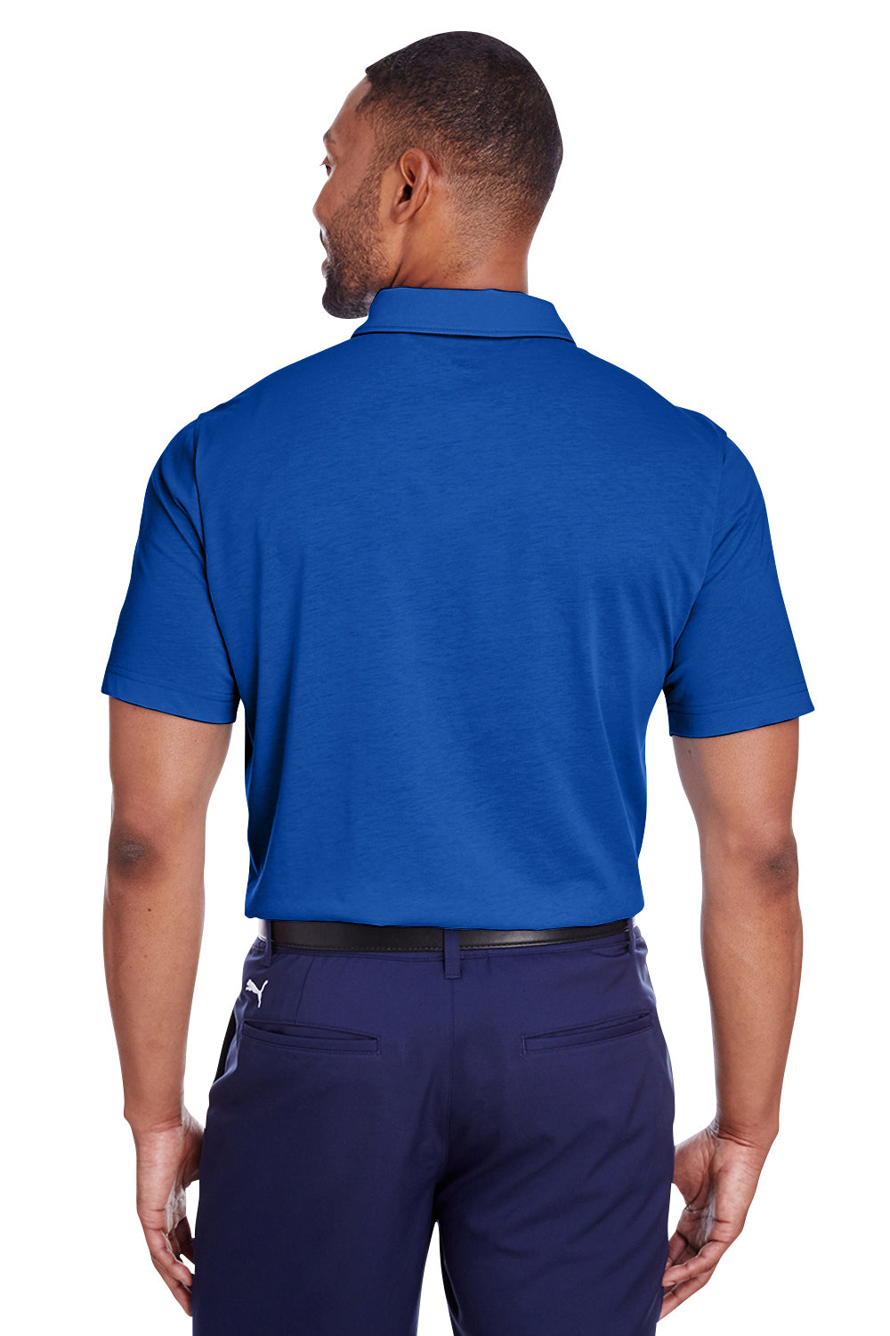 Puma 596920 Mens Fusion Performance Moisture Wicking Short Sleeve Polo Shirt Royal Blue Back