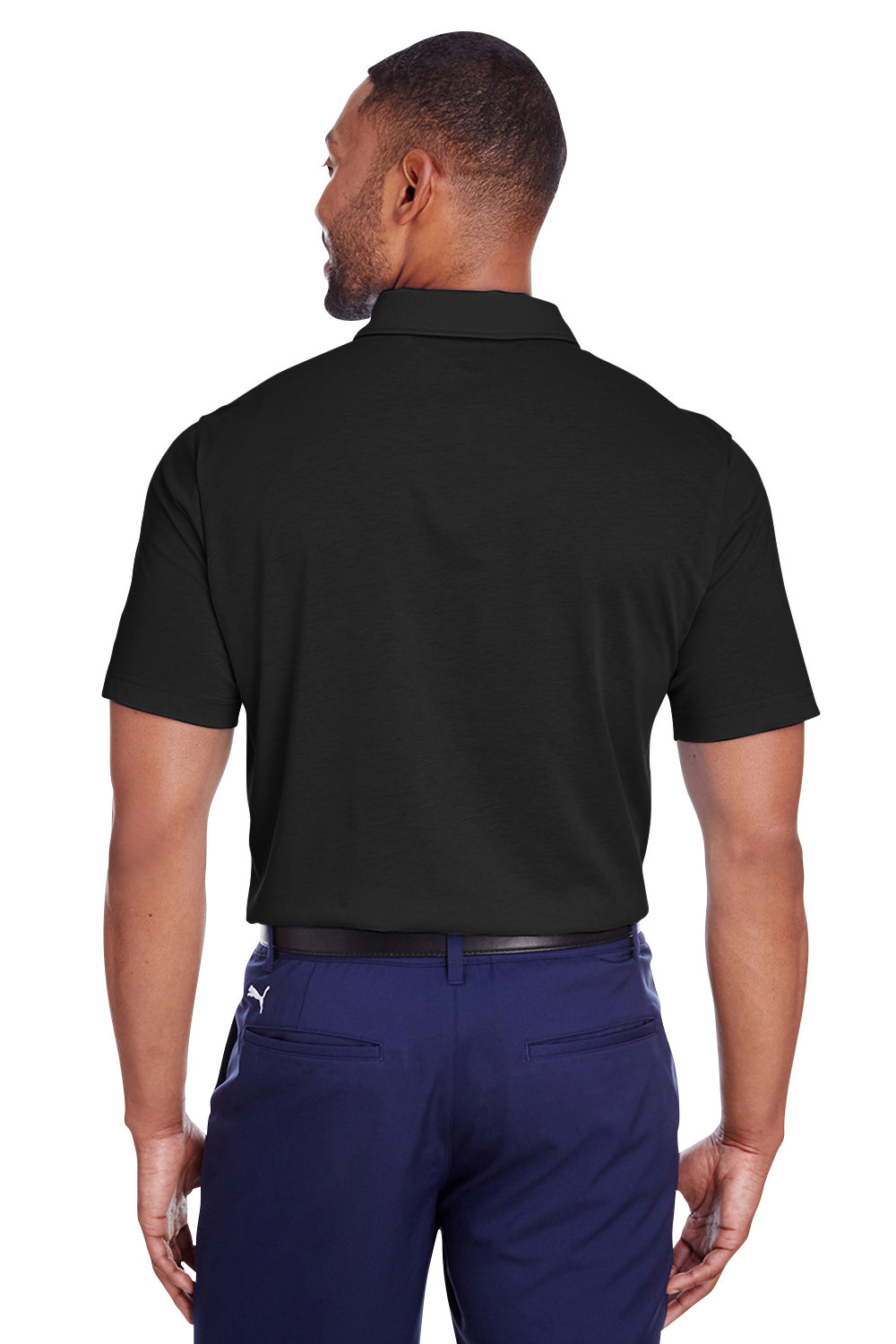 Puma 596920 Mens Fusion Performance Moisture Wicking Short Sleeve Polo Shirt Black Back