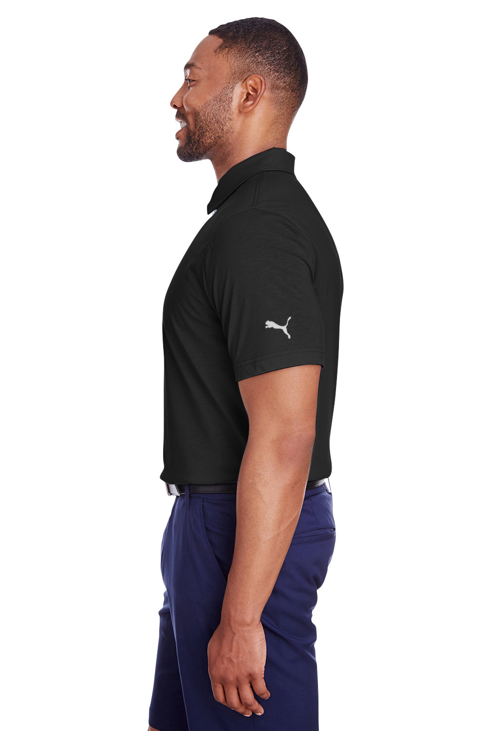 Puma 596920 Mens Fusion Performance Moisture Wicking Short Sleeve Polo Shirt Black Side