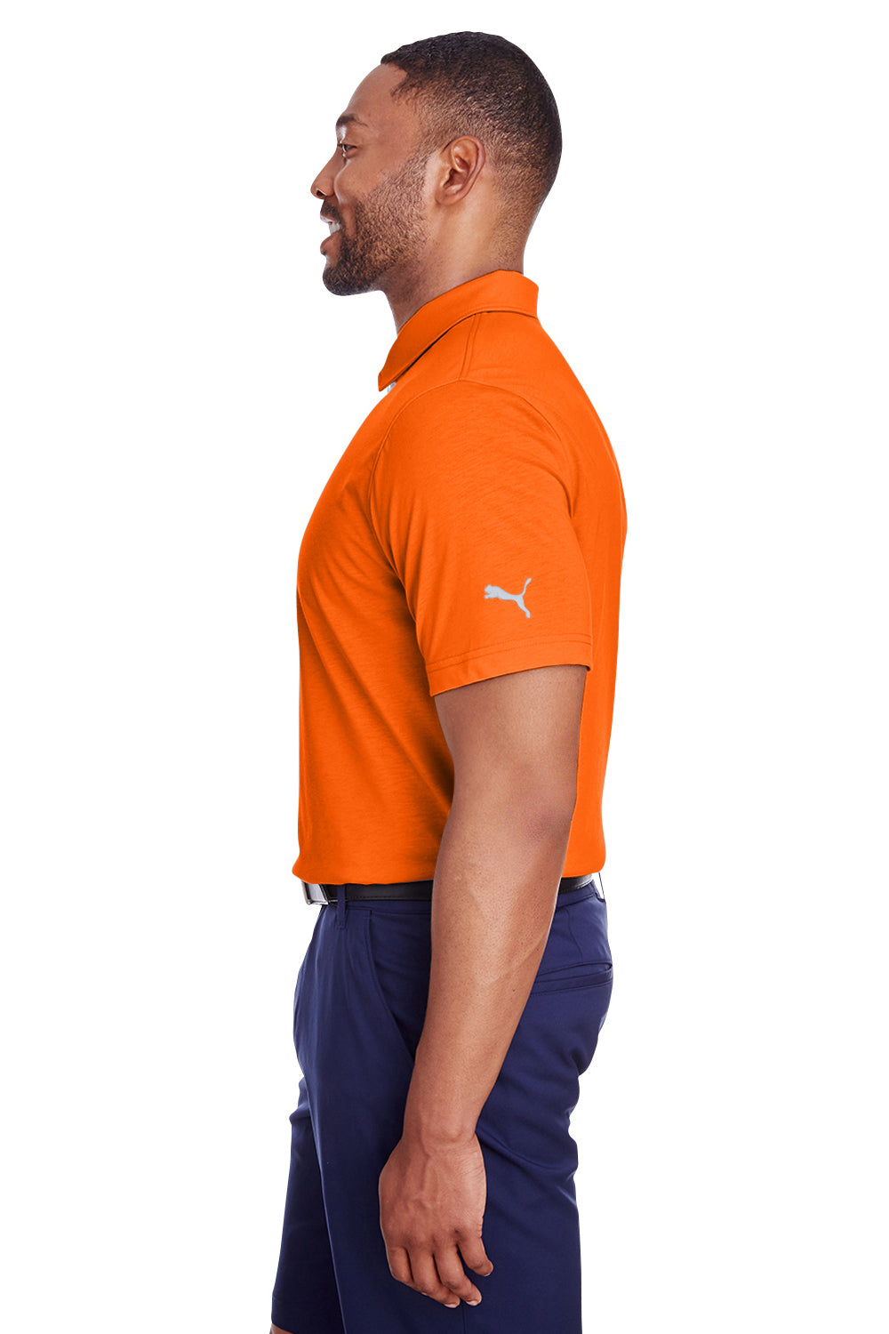 Puma 596920 Mens Fusion Performance Moisture Wicking Short Sleeve Polo Shirt Orange Side