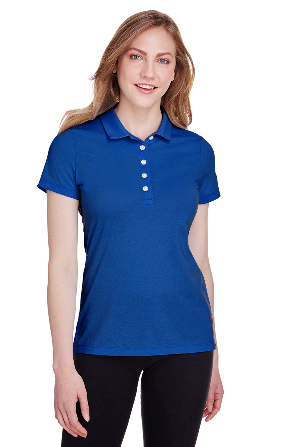 Puma 596921 Womens Fusion Performance Moisture Wicking Short Sleeve Polo Shirt Royal Blue Front