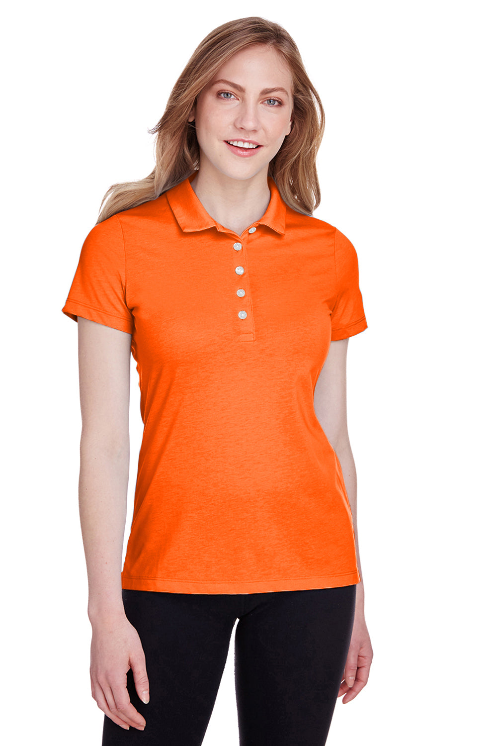 Puma 596921 Womens Fusion Performance Moisture Wicking Short Sleeve Polo Shirt Orange Front