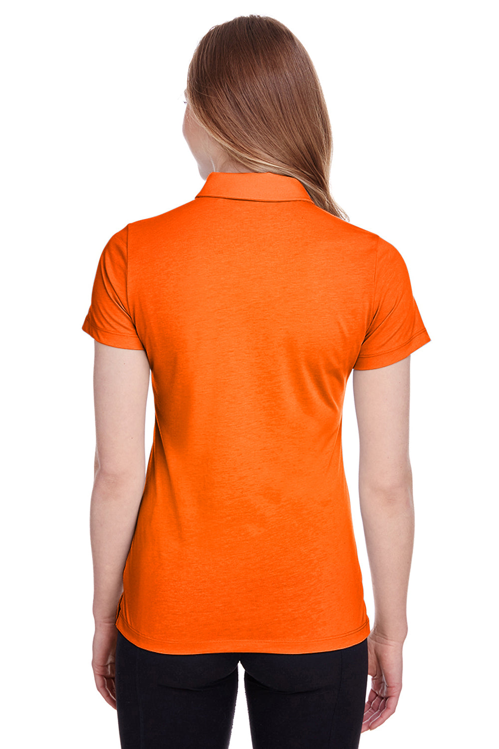 Puma 596921 Womens Fusion Performance Moisture Wicking Short Sleeve Polo Shirt Orange Back