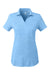 Puma 597695 Womens Cloudspun Free Short Sleeve Polo Shirt Heather Placid Blue Flat Front