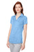 Puma 597695 Womens Cloudspun Free Short Sleeve Polo Shirt Heather Placid Blue 3Q