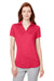 Puma 597695 Womens Cloudspun Free Short Sleeve Polo Shirt Heather Teaberry Red Front