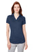 Puma 597695 Womens Cloudspun Free Short Sleeve Polo Shirt Heather Navy Blue Front