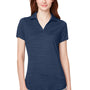 Puma Womens Cloudspun Free Moisture Wicking Short Sleeve Polo Shirt - Heather Navy Blue - NEW