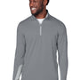 Puma Mens Gamer Moisture Wicking 1/4 Zip Sweatshirt - Quiet Shade Grey - NEW