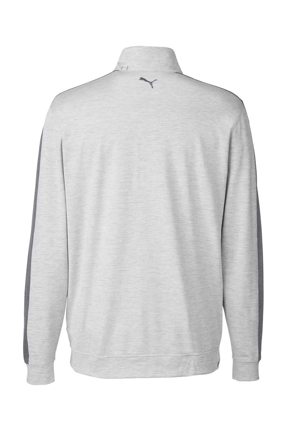 Puma 599129 Mens Cloudspun 1/4 Zip Sweatshirt Heather High Rise Grey/Quiet Shade Grey Flat Back