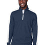Puma Mens Cloudspun Moisture Wicking 1/4 Zip Sweatshirt - Navy Blue/Bright White - NEW